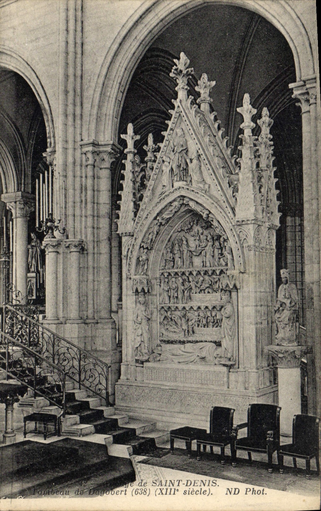 Vintage Postcard Dead Abbey of Saint Denis Tomb of Dagobert