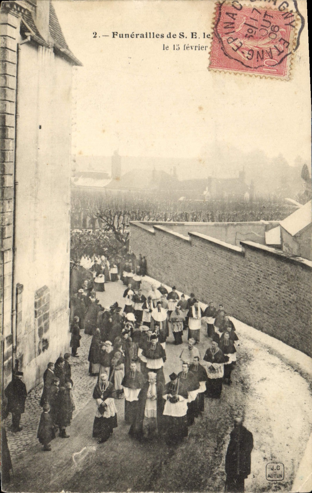 Vintage Postcard Dead Funeral of SE the cardinal