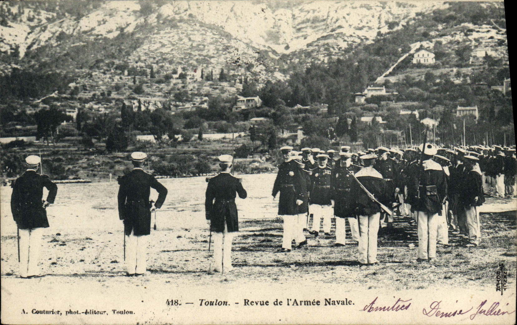 Vintage Postcard Dead Toulon Re-examined of the naval army