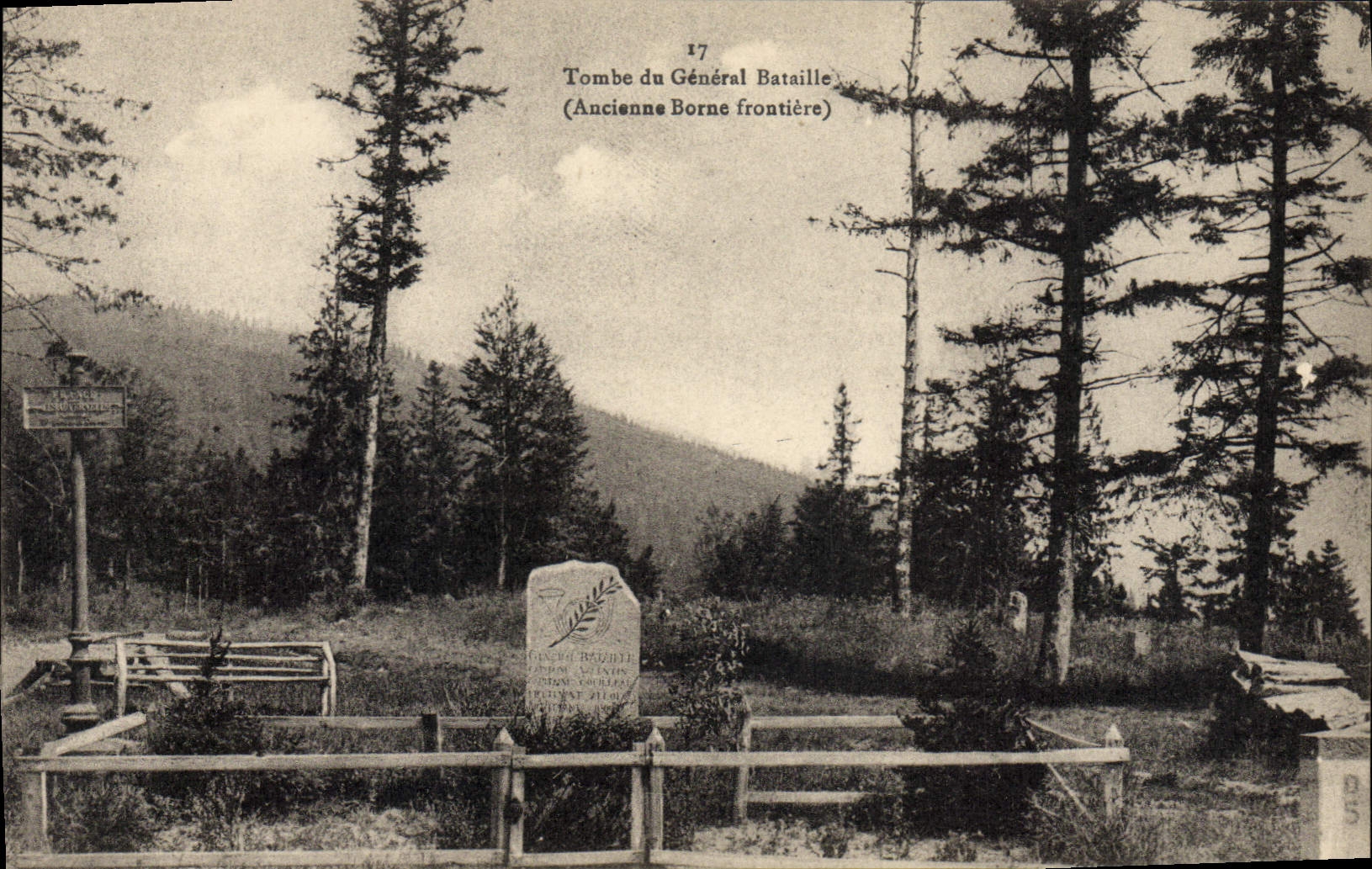 Postal Muerte Tumba de la general Batalla Antiguo mojón