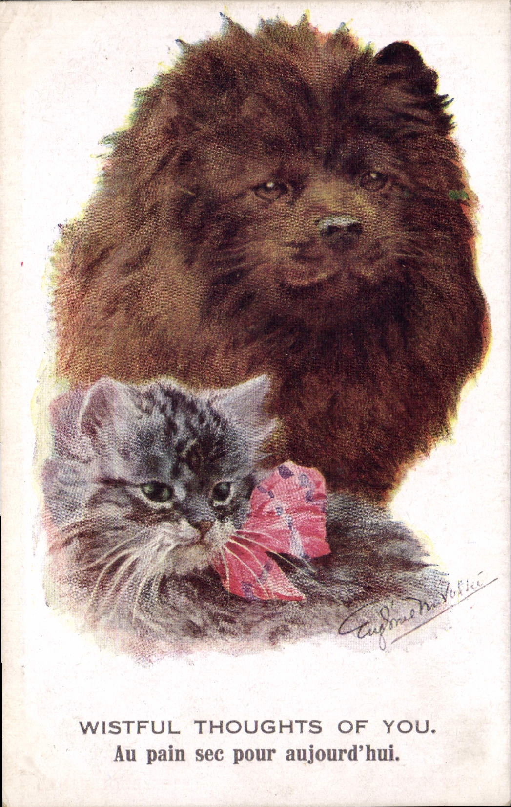 CPA Chien Chiens Chiot Chat 