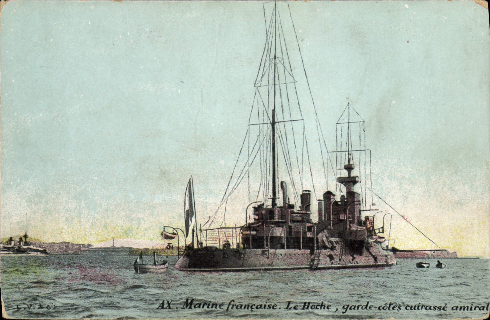 CPA Bateau Le Hoche Garde cote Cuirasse amiral 