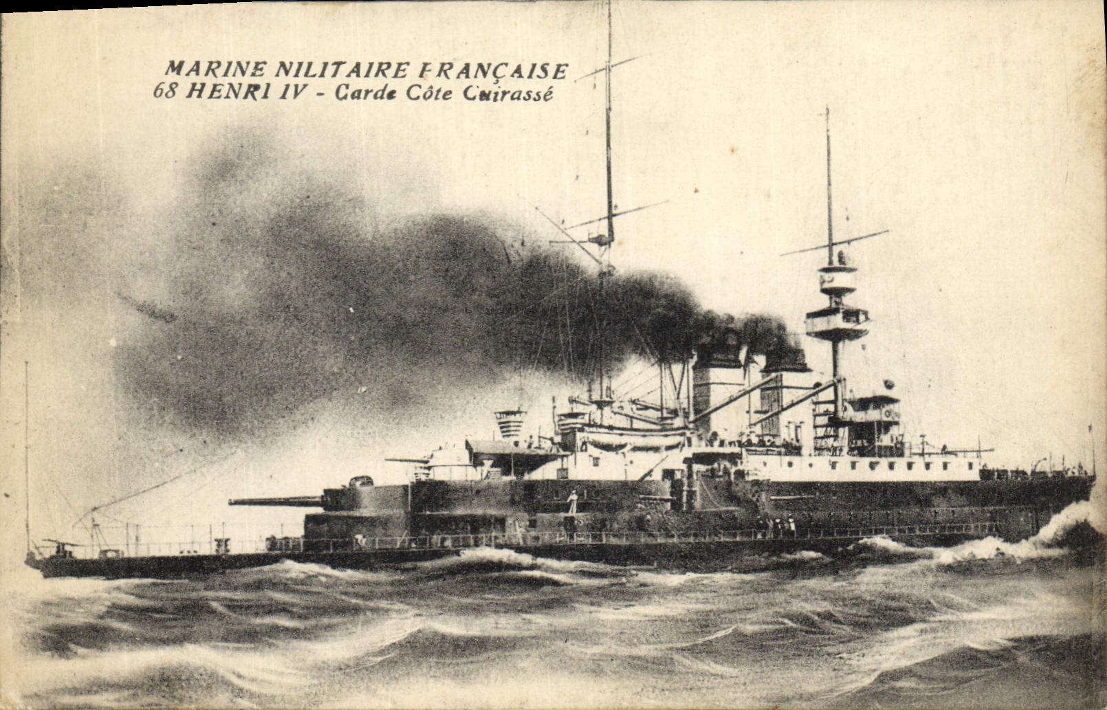 Vintage Postcard Bateau the Henri IV Keeps Dimension Armours