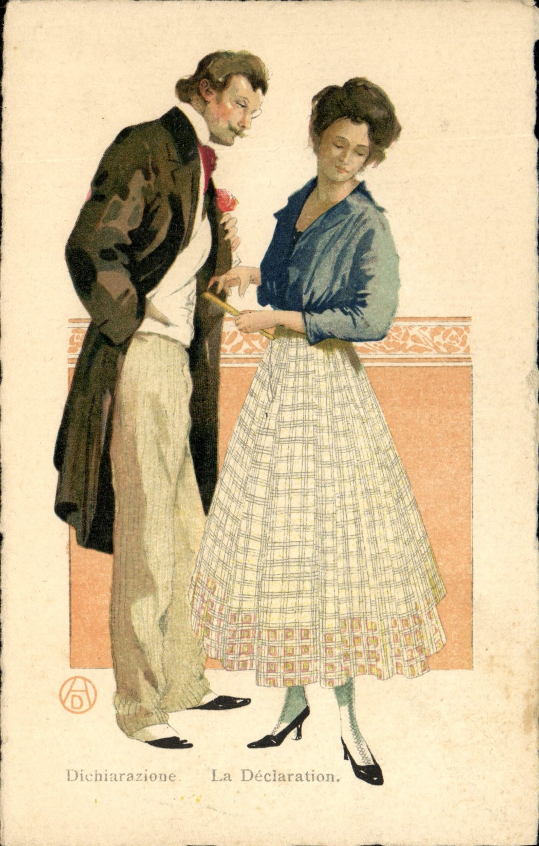 Vintage Postcard Imagination Illustrator Woman the declaration