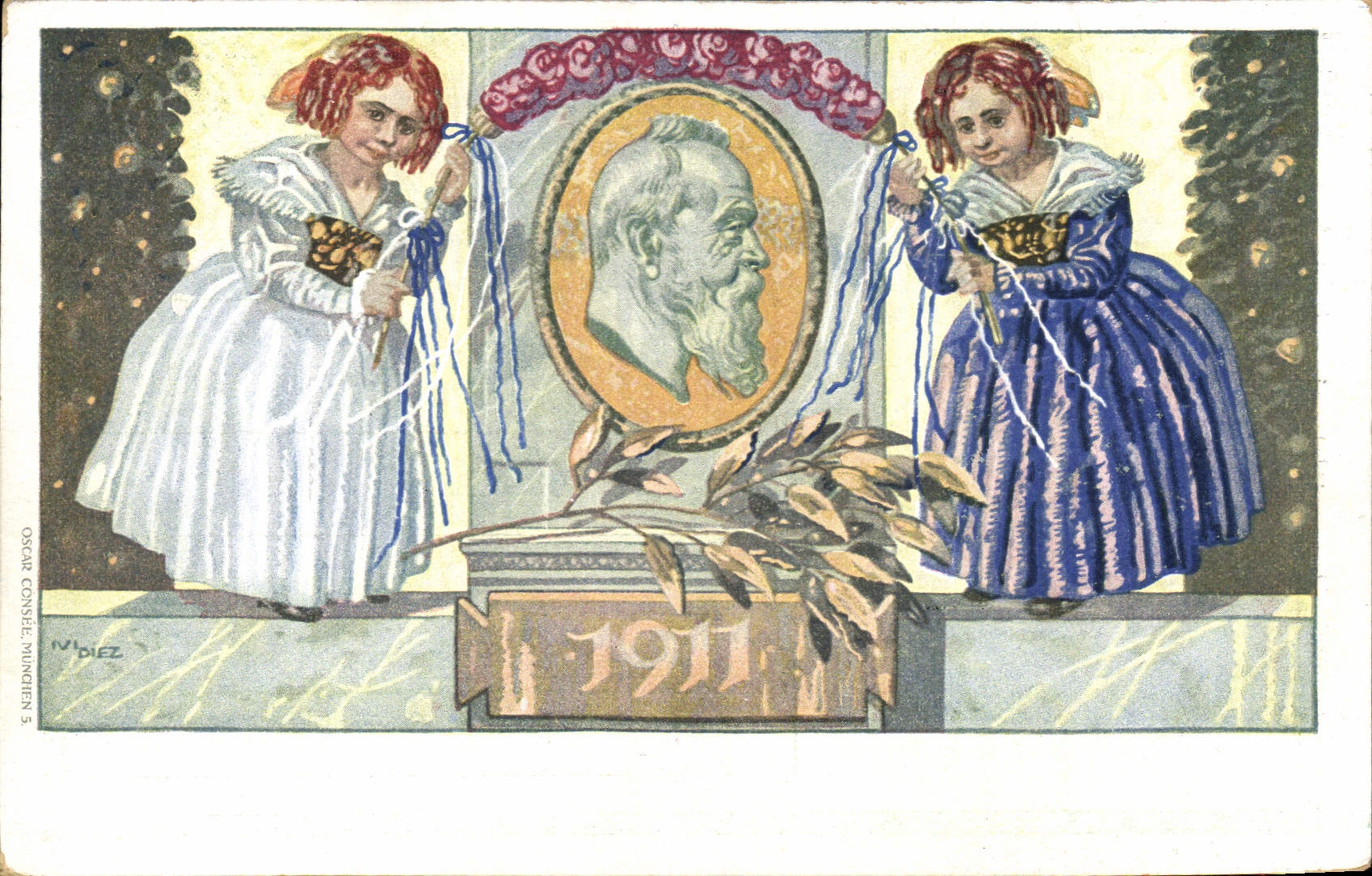 Vintage Postcard Imagination Bayern Illustrator 1911 Children