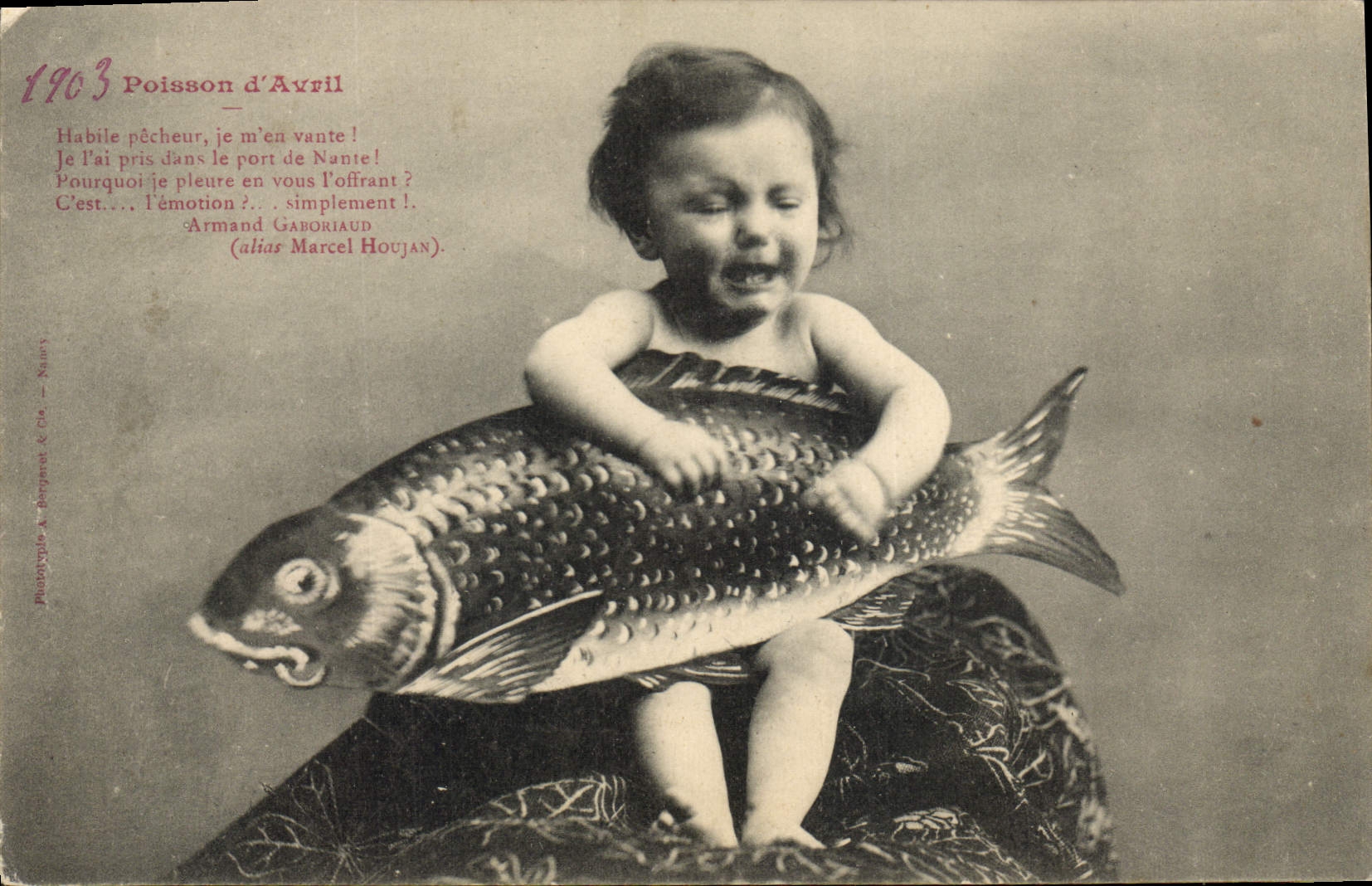 CPA Fantaisie Enfant Poisson d'avril