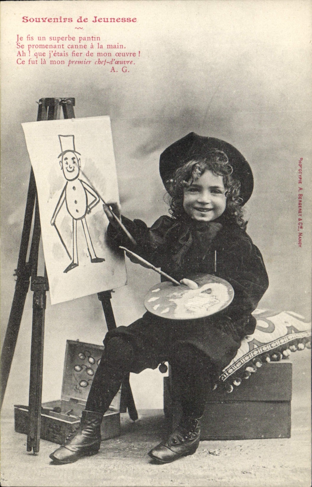 CPA Fantaisie Enfant Peintre