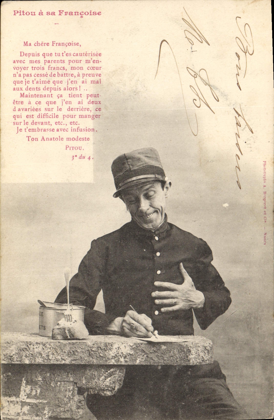 CPA Fantaisie Pitou a sa Francoise 