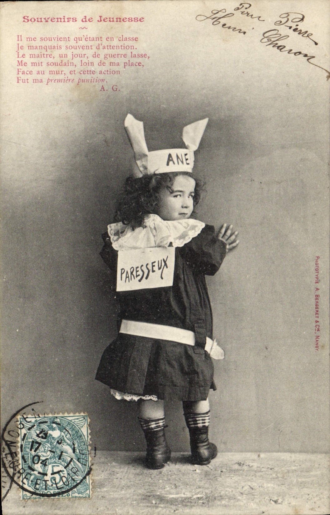 Vintage Postcard Imagination Child Memories of Lazy youth