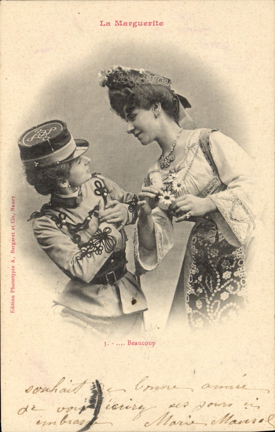 Vintage Postcard Imagination Women the Marguerite Militaria