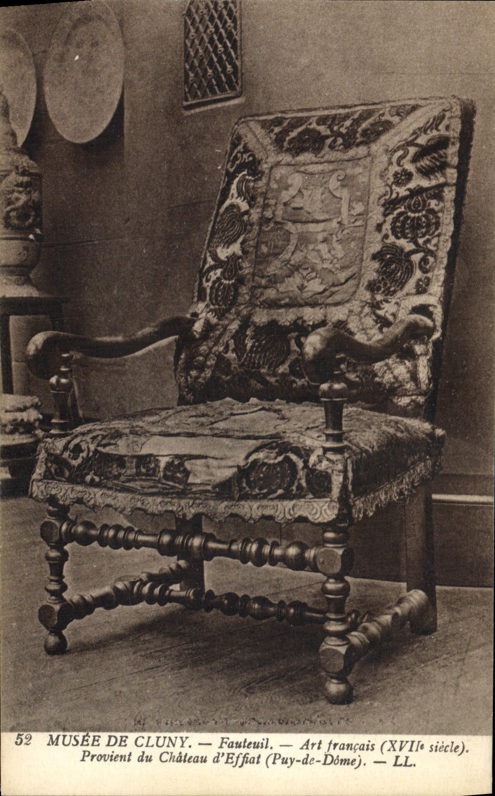 Postal Vagar de Cluny Sillón Castillo de Effiat