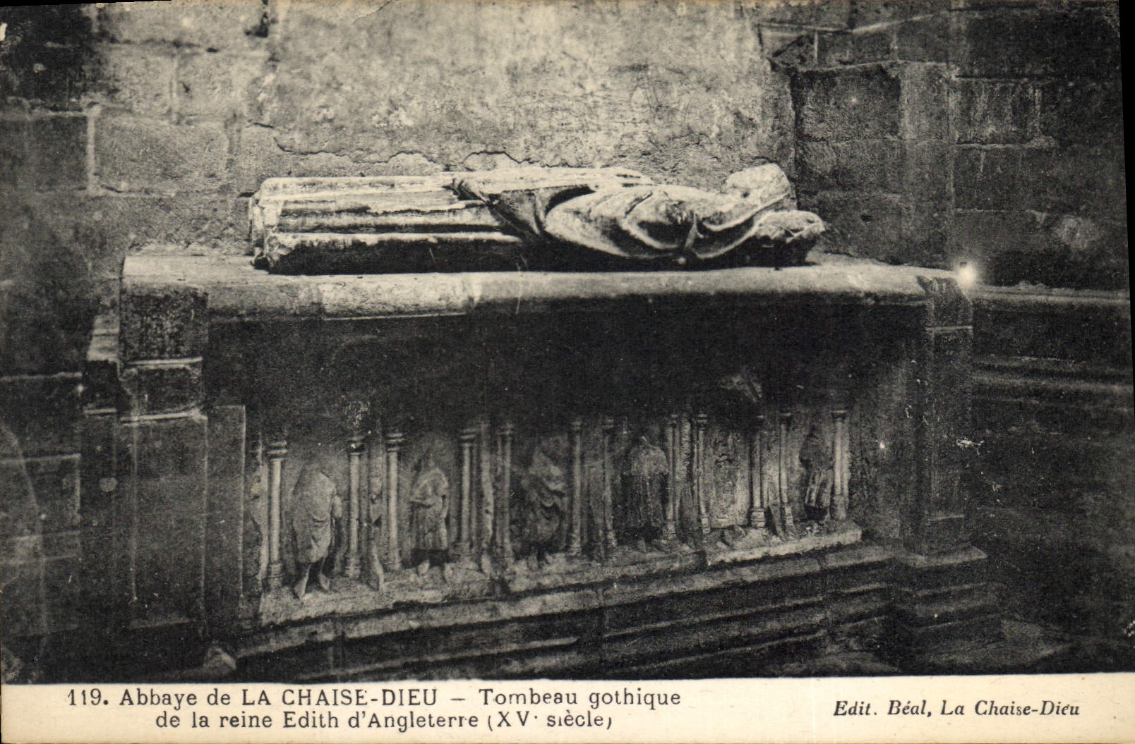 Vintage Postcard Abbey of the Chair Gothic God Tomb of the queen Edith of England