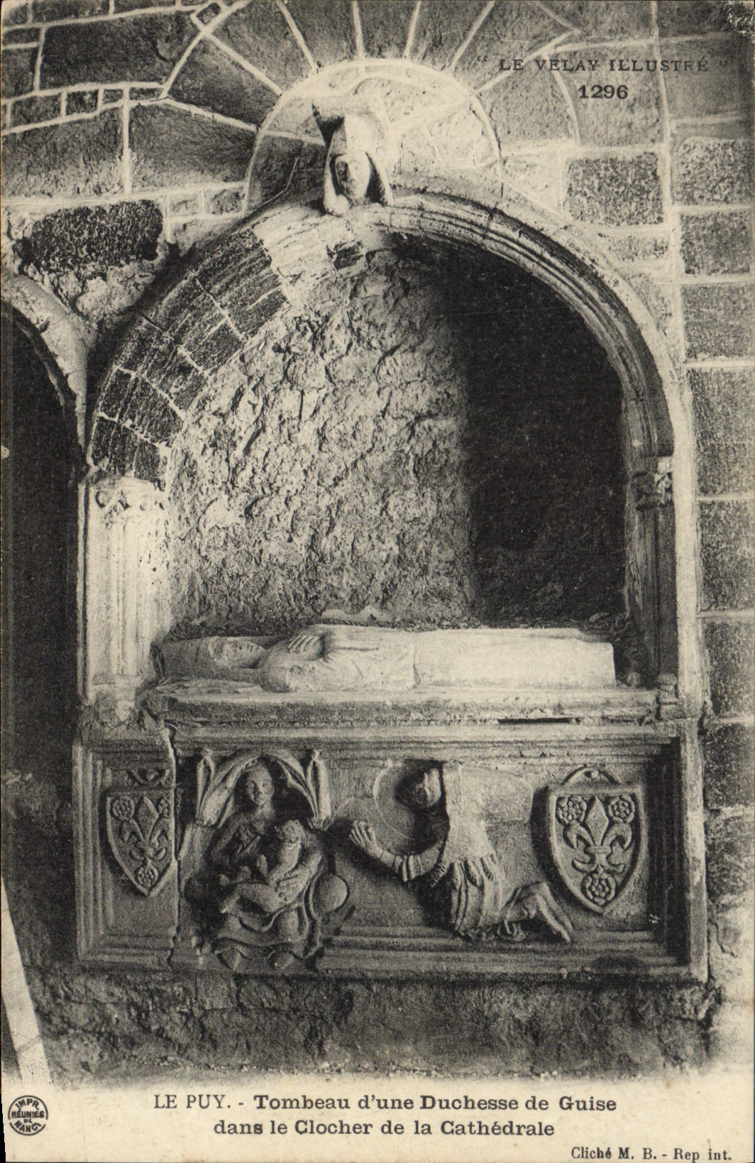 Vintage Postcard the Puy Tomb of a duchess of Own way in the bell-tower of the cathedral