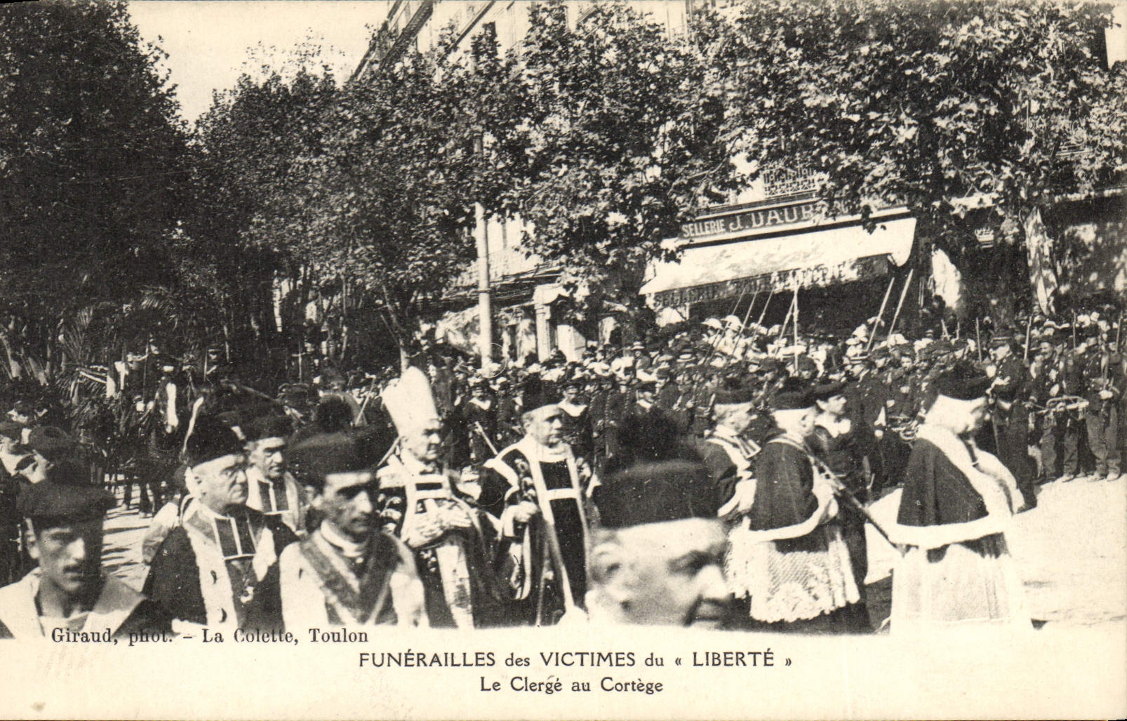 Vintage Postcard Funeral of the victims of Freedom clergy of the procession