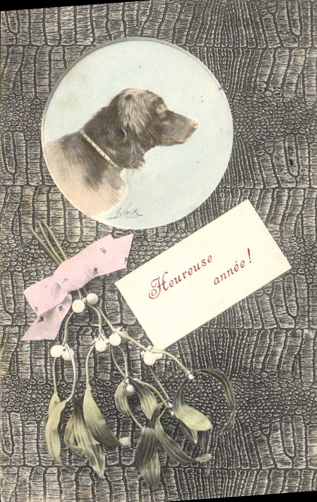 Vintage Postcard Dog Chients Pup