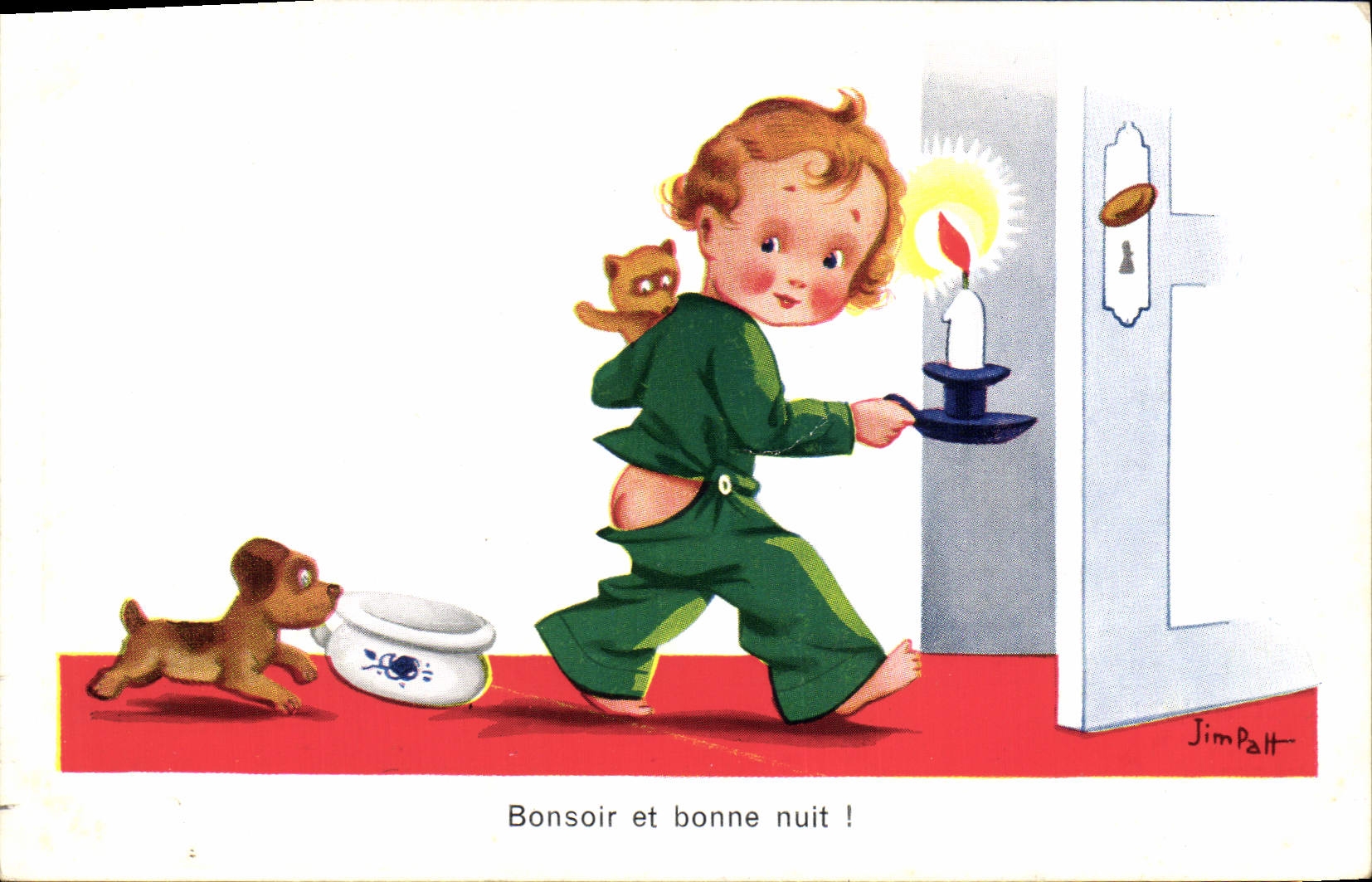 CPA Chien Chients Chiot Enfant