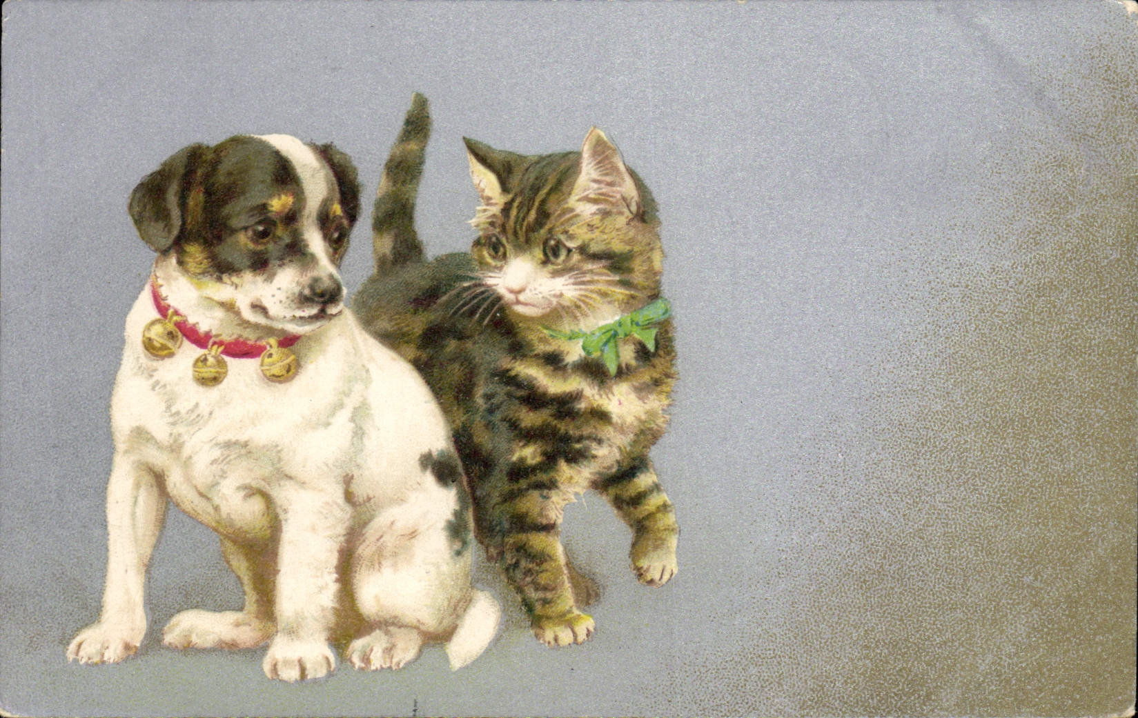 CPA Chien Chients Chiot Chat Chaton