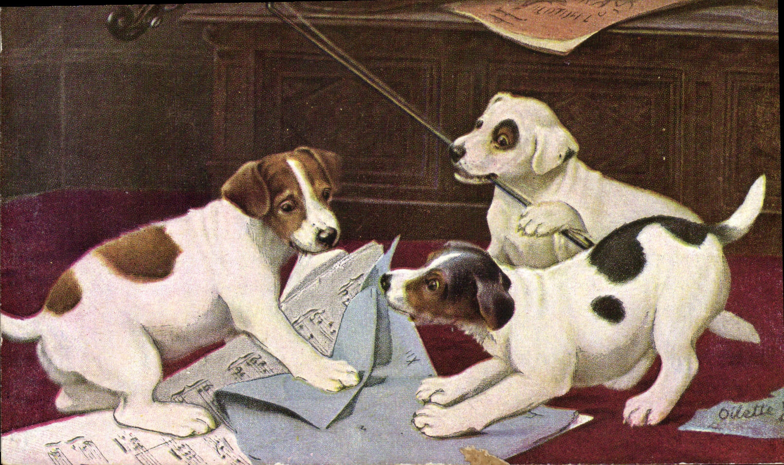 CPA Chien Chients Chiot 