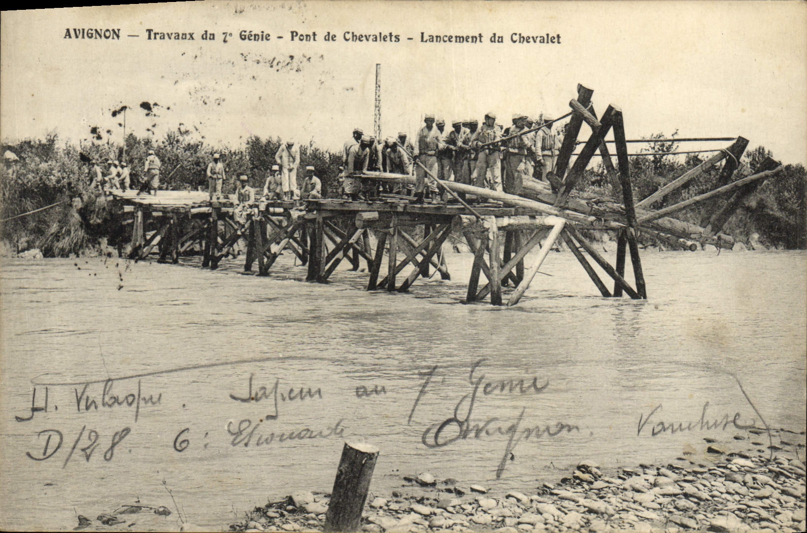 CPA Militaria Avignon Travaux du 7eme Genie Lanceent du Chevalet