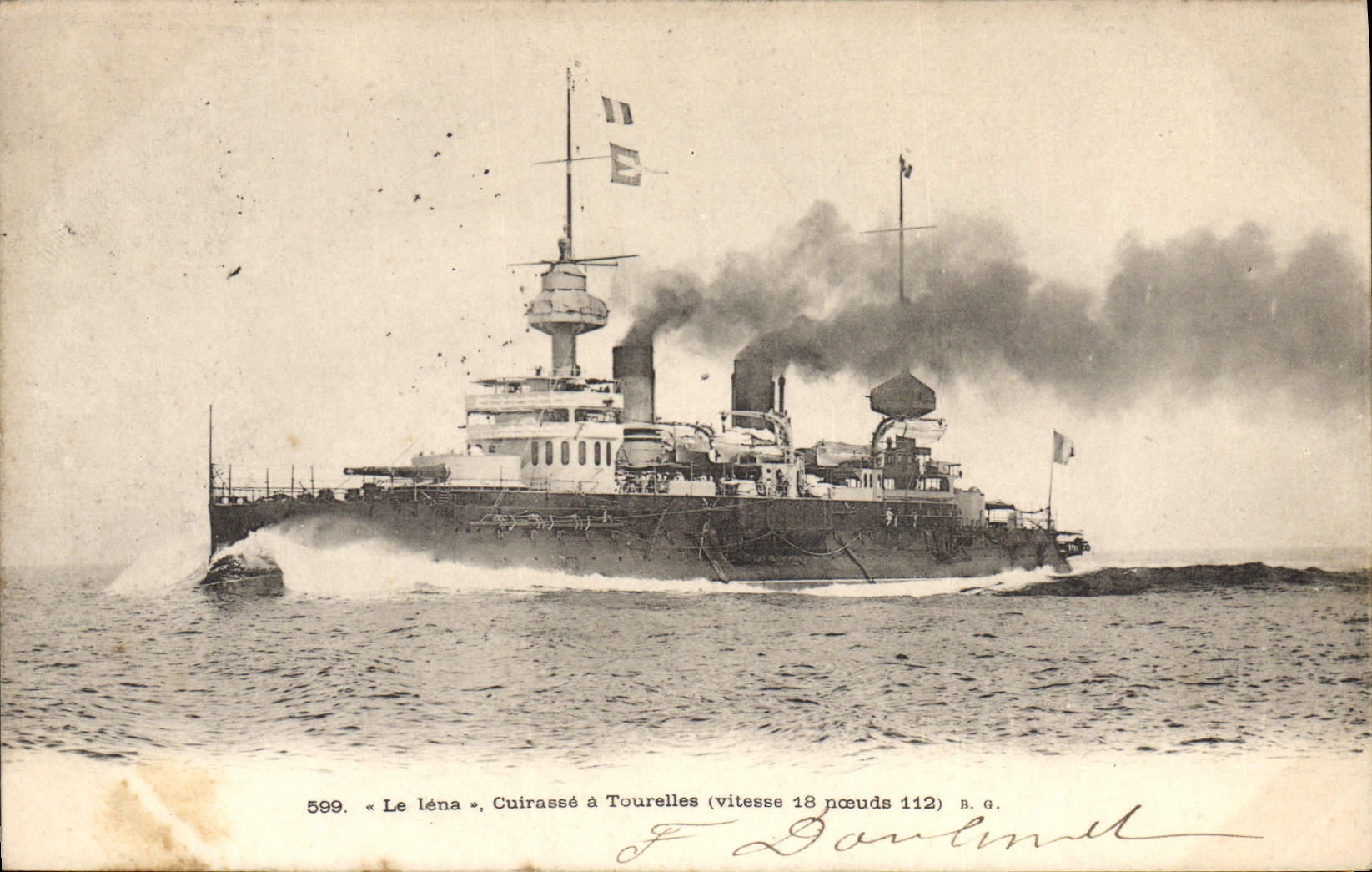 CPA Bateau Le Iena Cuirasse a tourelles 