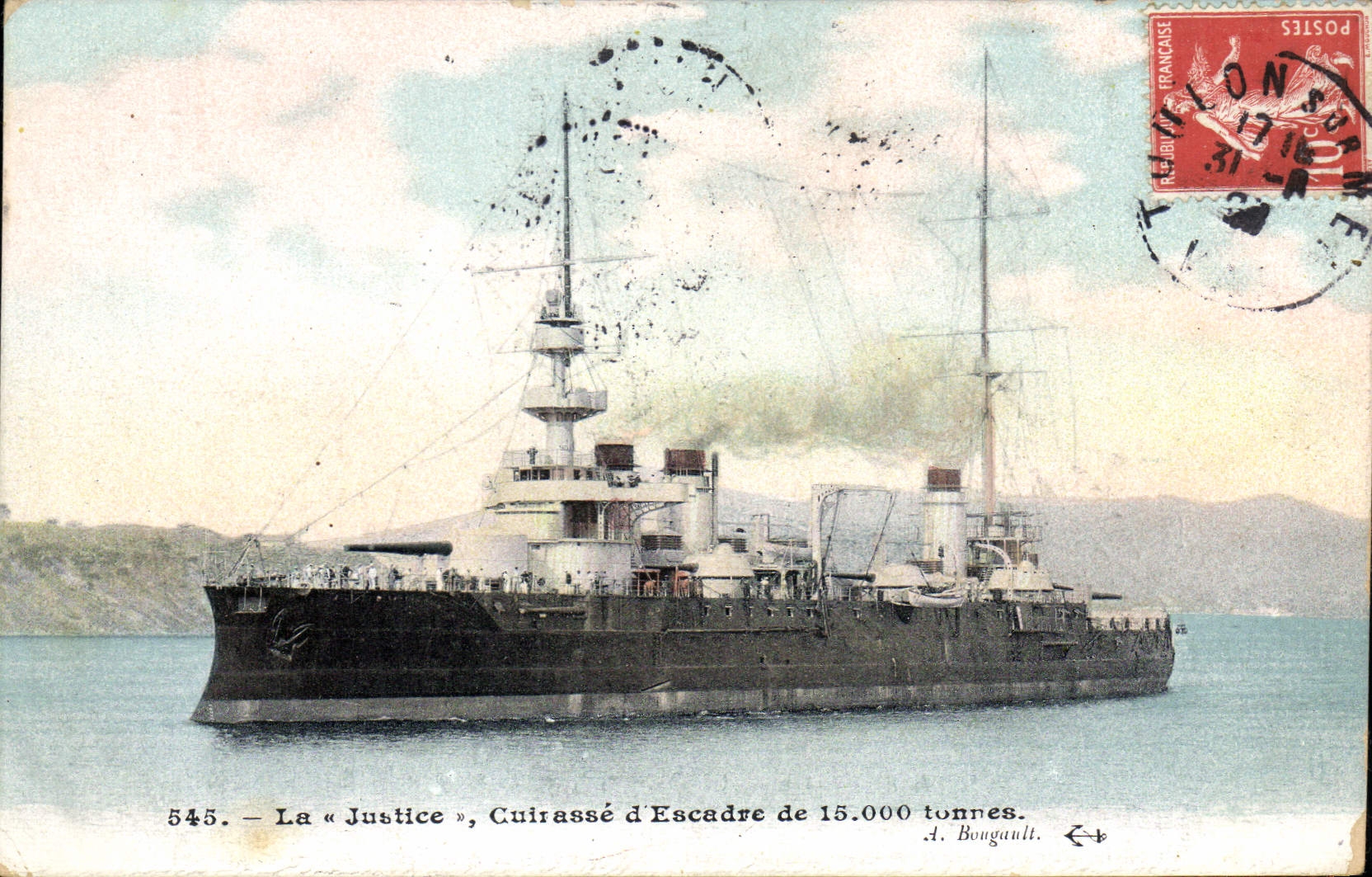 CPA Bateau La Justice Cuirasse d'escadre de 15000 tonnes