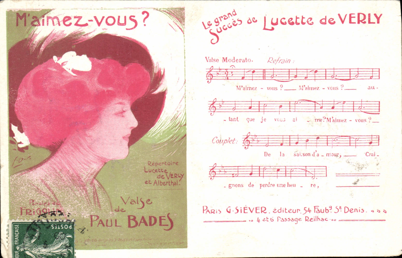 CPA M'aimez vous ? Lucette de Verly
