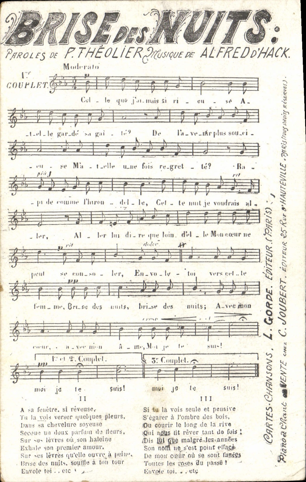 CPA Brise des Nuits Theolier Alfred d'Hack