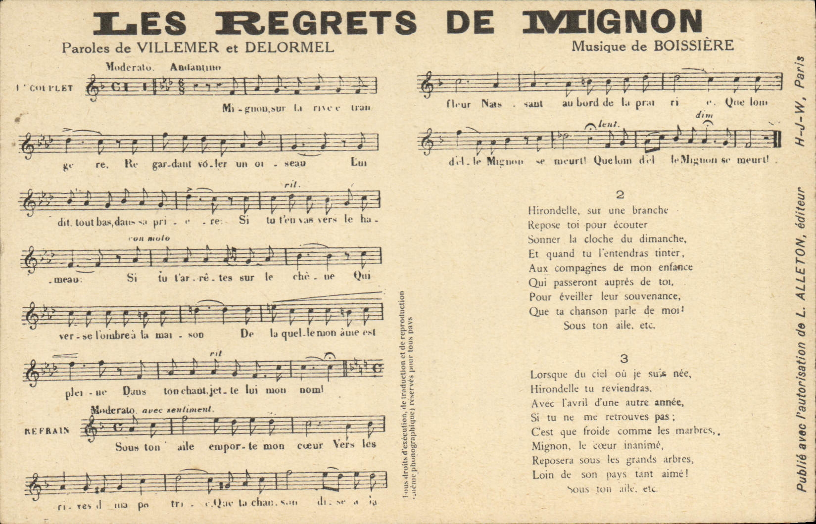 CPA Les regrets de Mignon Villemer Delormel Boissiere