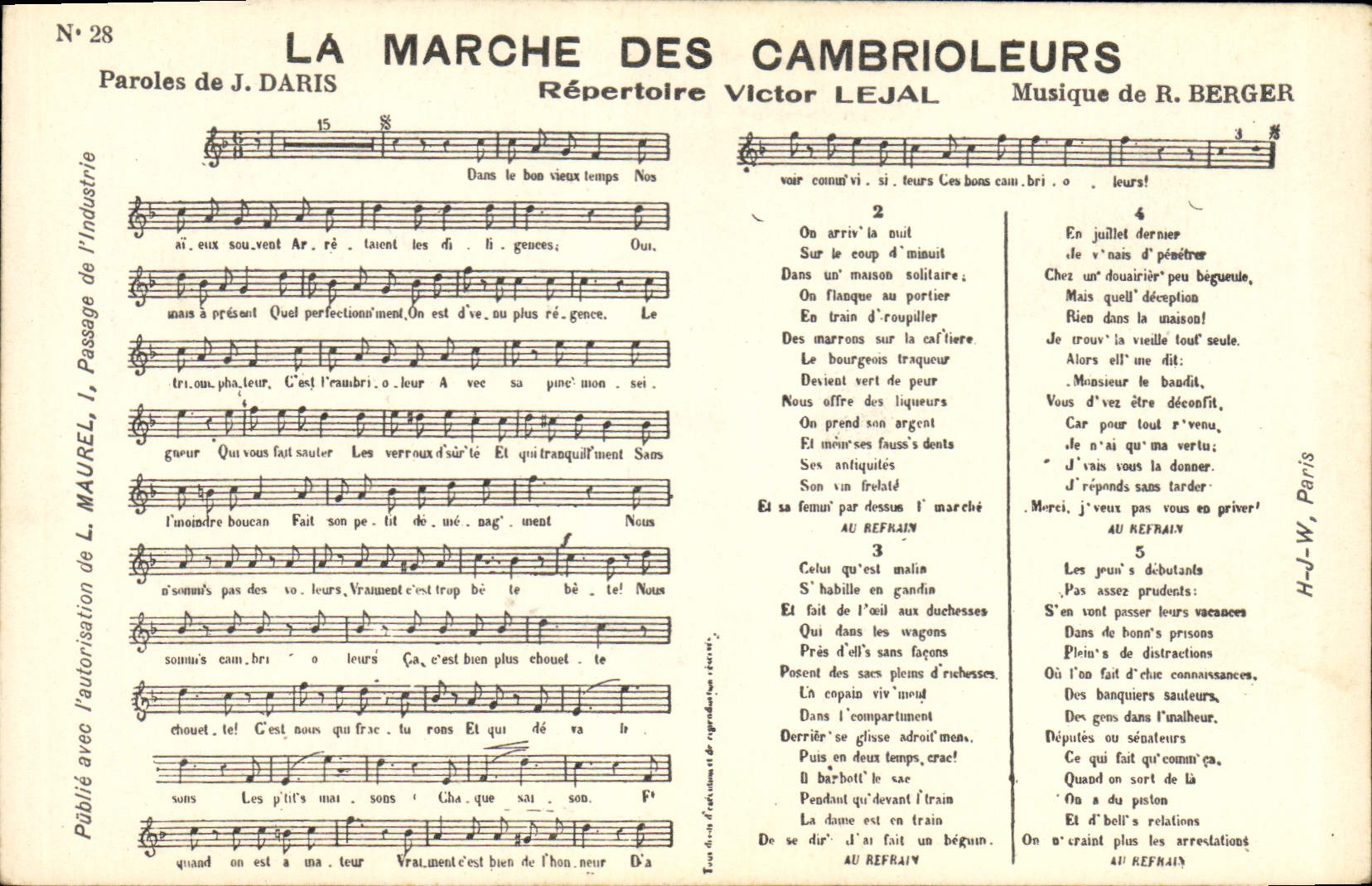 Postal la marcha de los ladrones Durras Victor Lejal Pastor