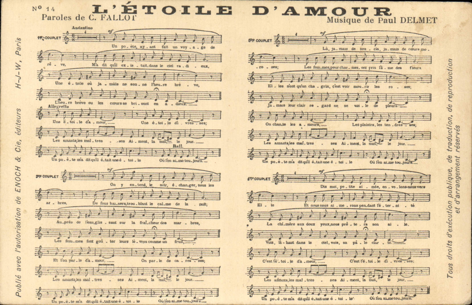 CPA L'Etoile d'amour Fallot Paul Delmet