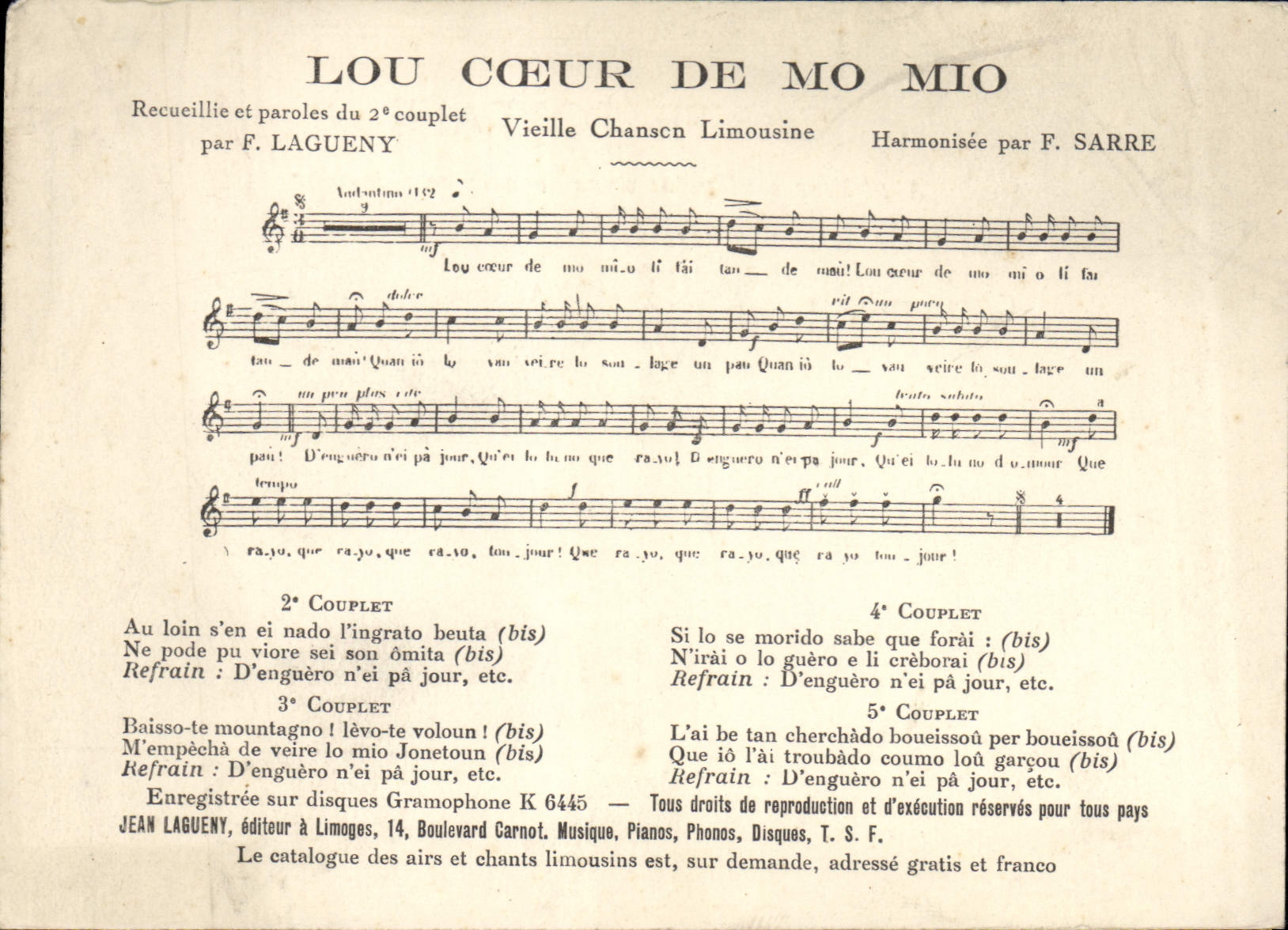 Postal Lou Corazón de Mes mí Lagueny Sarr