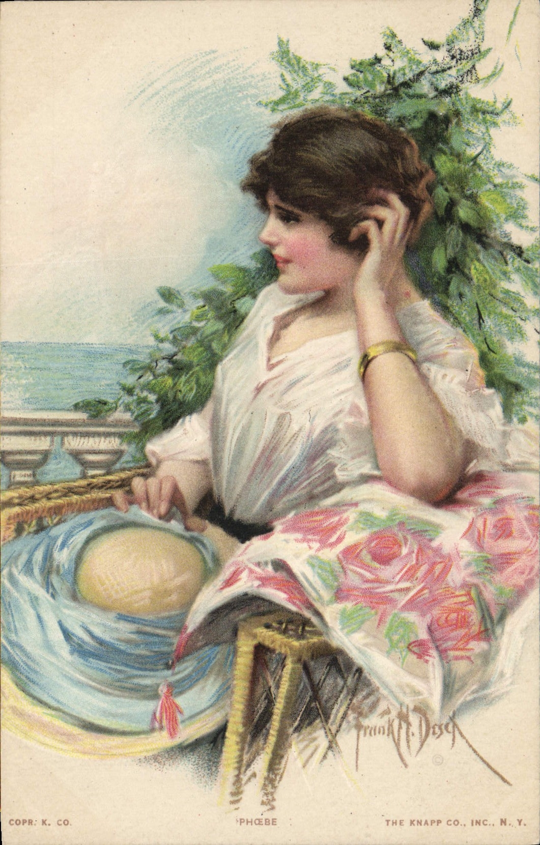 Vintage Postcard Imagination Illustrator Woman Phoebe
