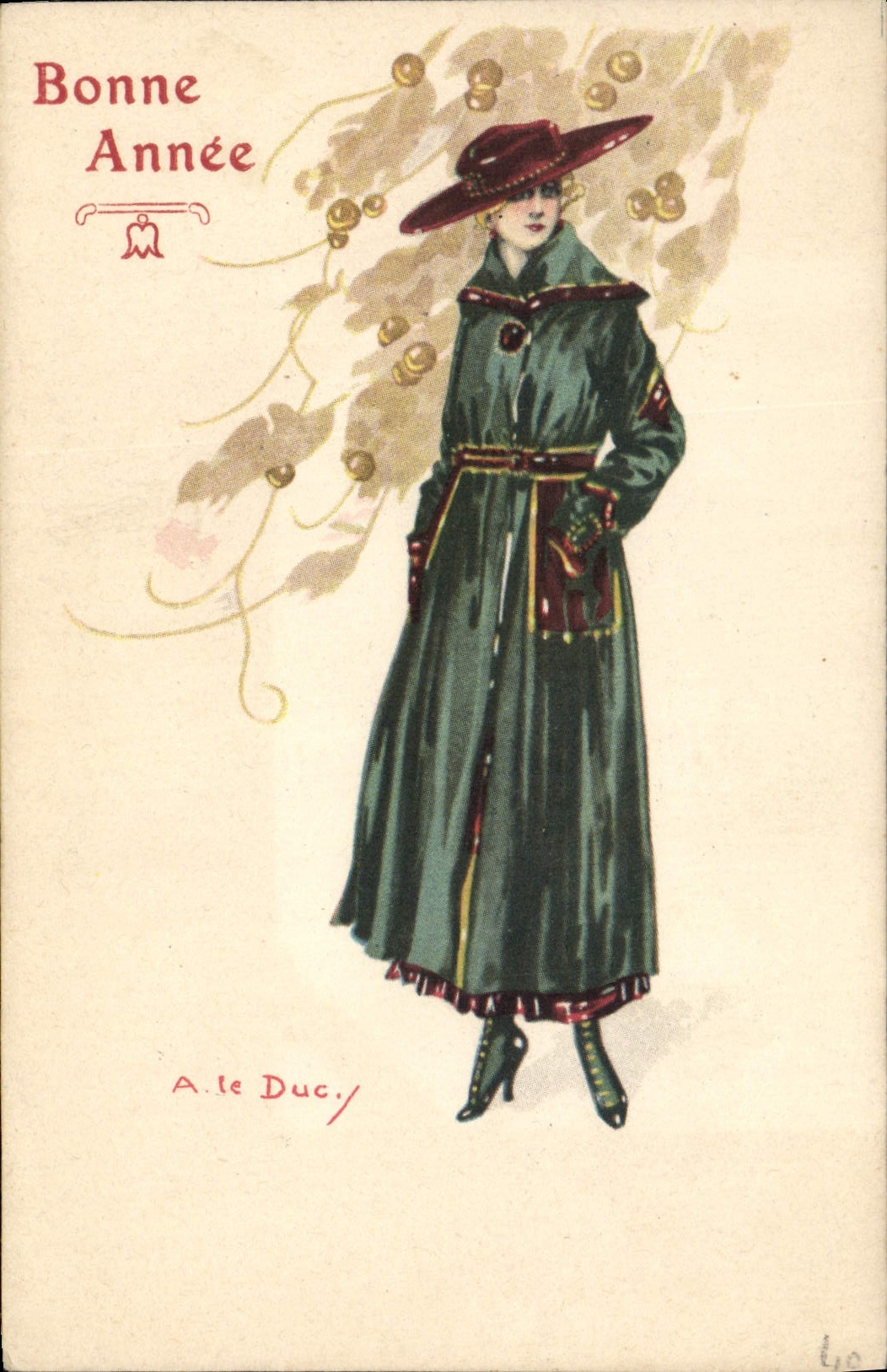 Vintage Postcard Imagination Illustrator A of Ducy Woman