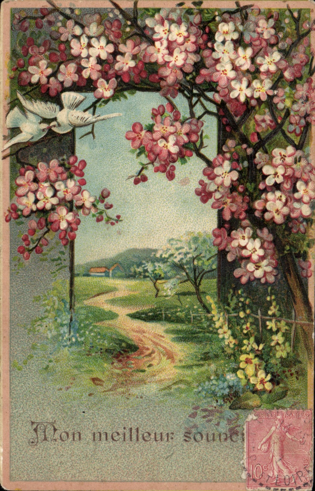 Vintage Postcard Imagination Flowers