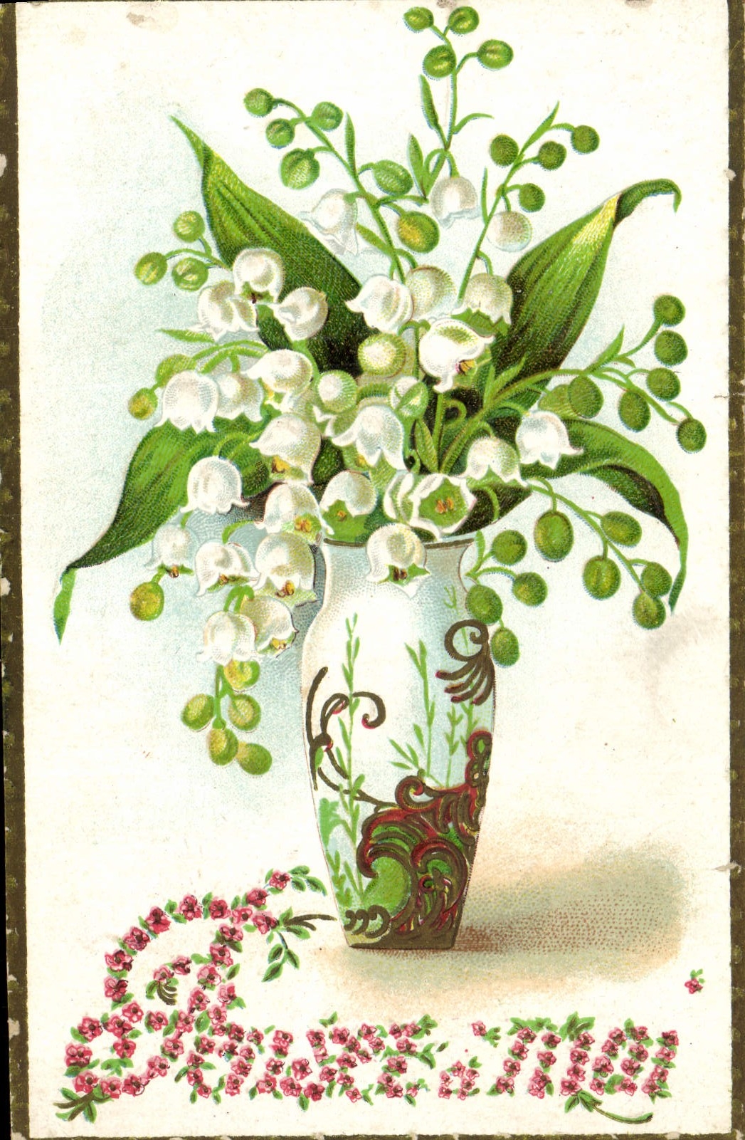Vintage Postcard Imagination Flowers Lily of the valley