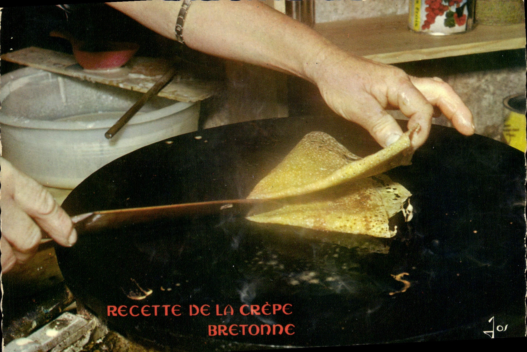 Postal Cocina Ingreso de la filloa bretón