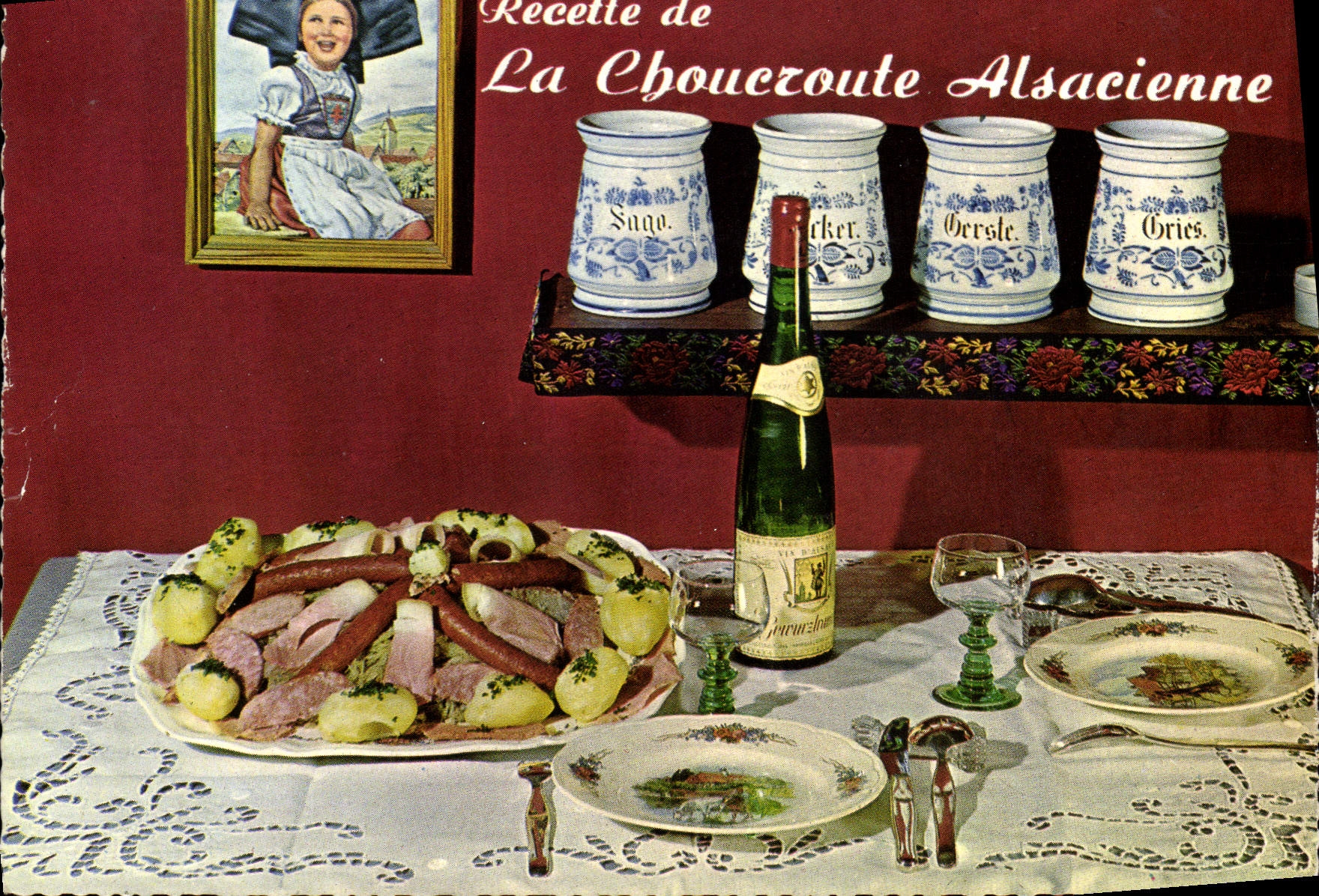 Modern Postcard Cooks Alsatian Receipt of Sauerkraut