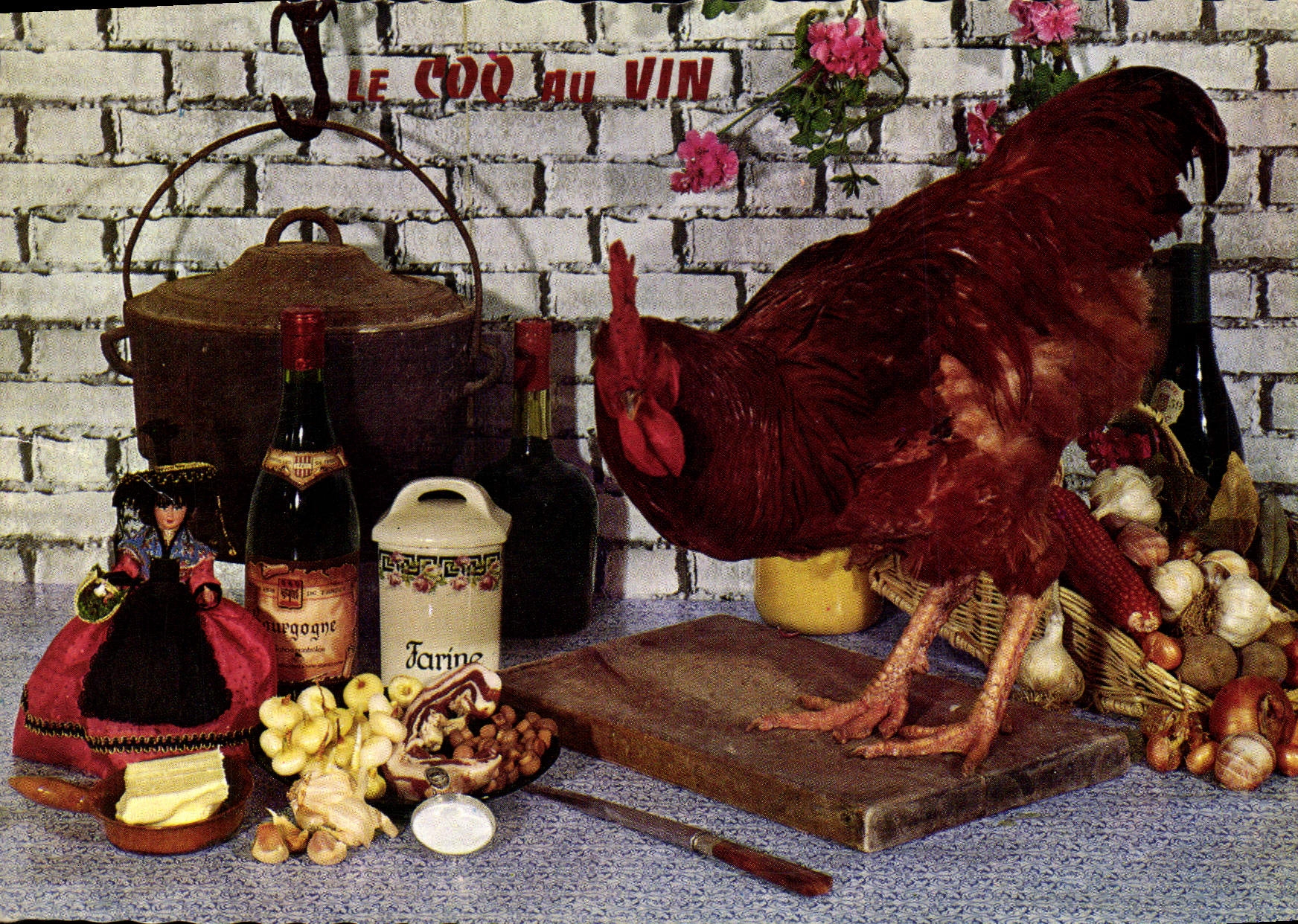 Postal cocina al pollo al vino