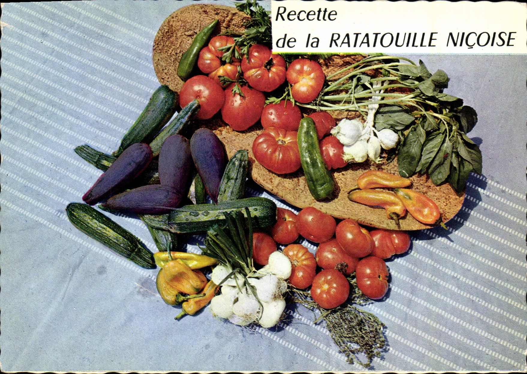 Modern Postcard Cooks Receipt of the Nicoise Ratatouille