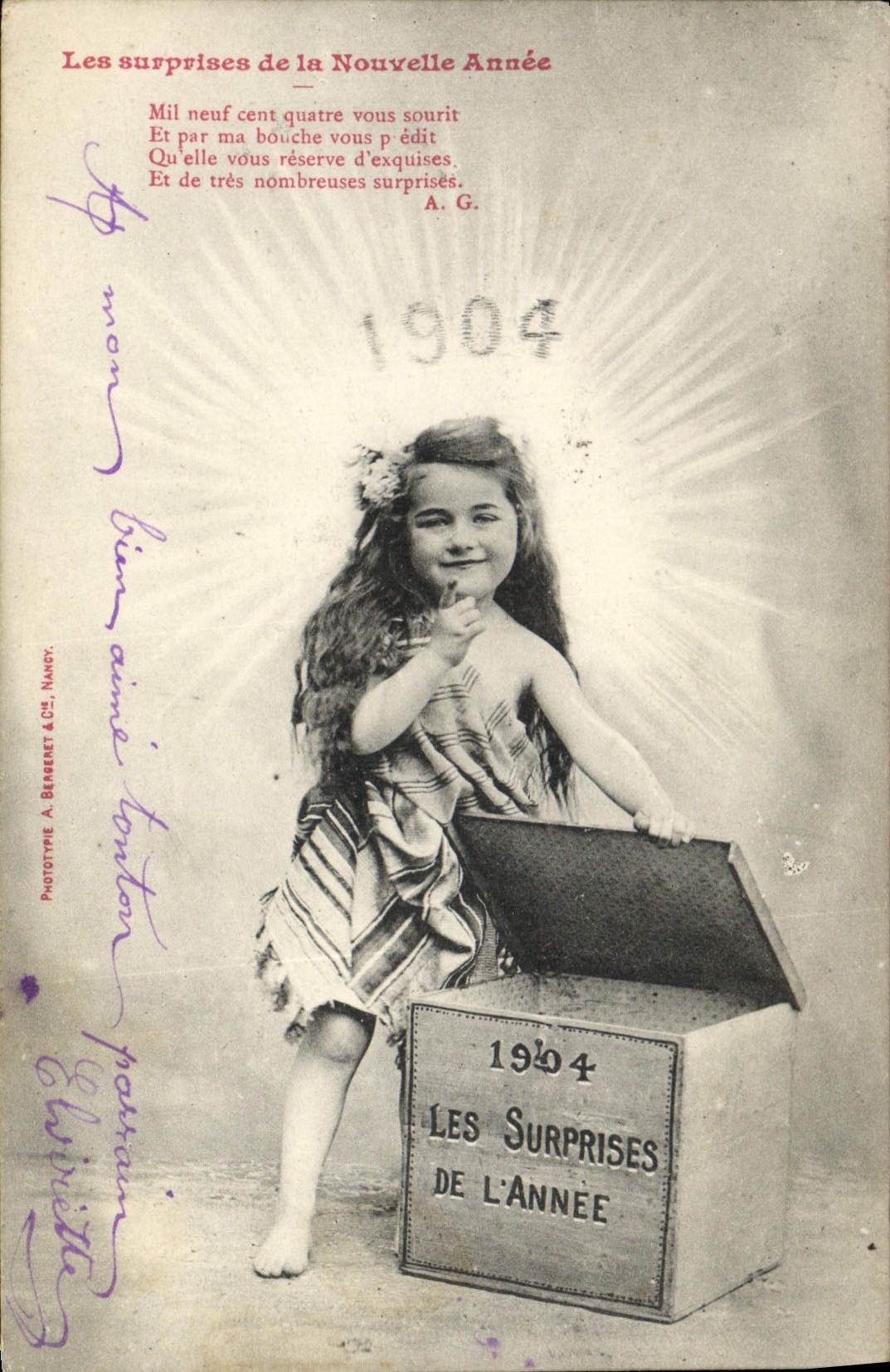 CPA Fantaisie Enfant Les surprises de la Nouvelle annee 1904