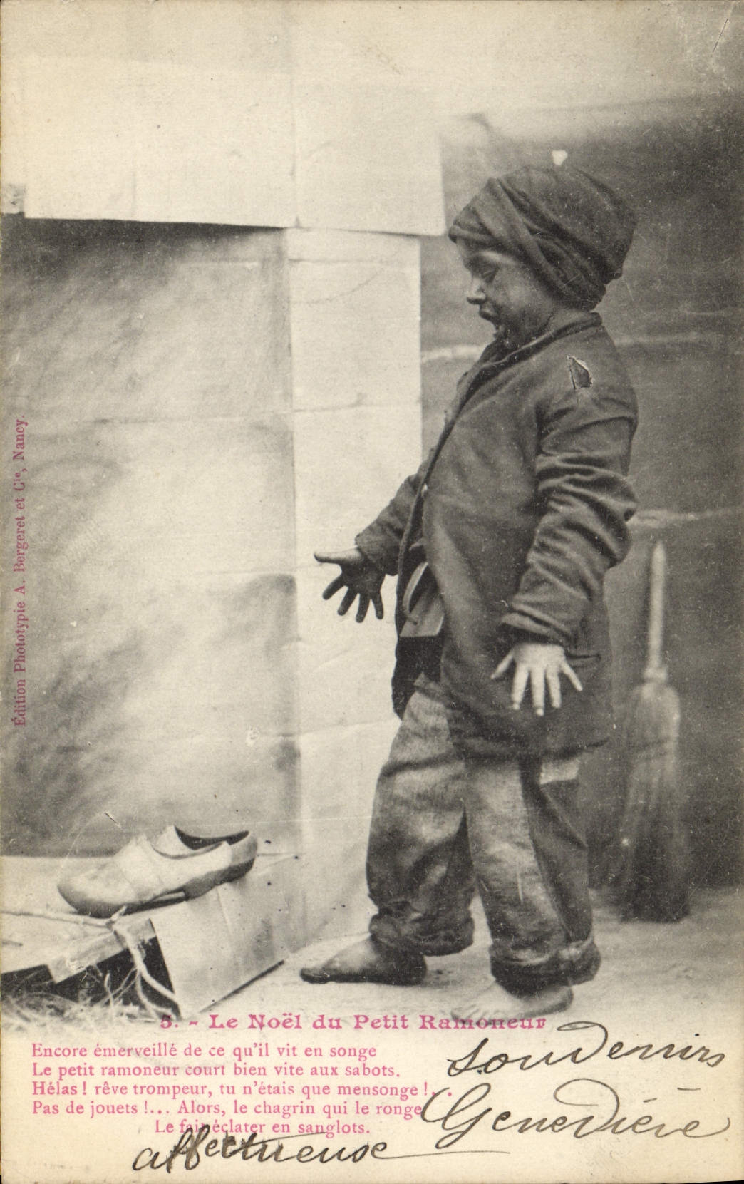 CPA Fantaisie Enfant Le Noel du Petit Ramoneur
