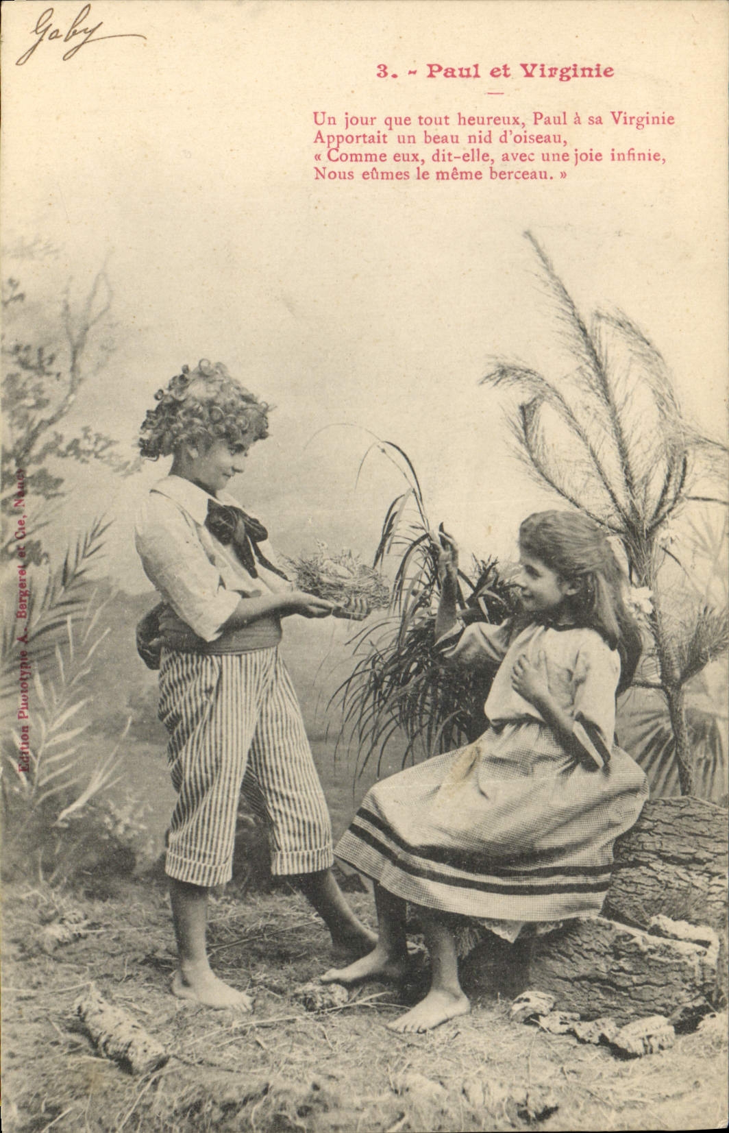 CPA Fantaisie Enfant Paul et Virginie