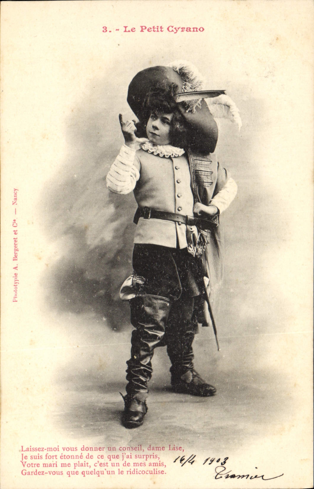 CPA Fantaisie Enfant Le petit Cyrano