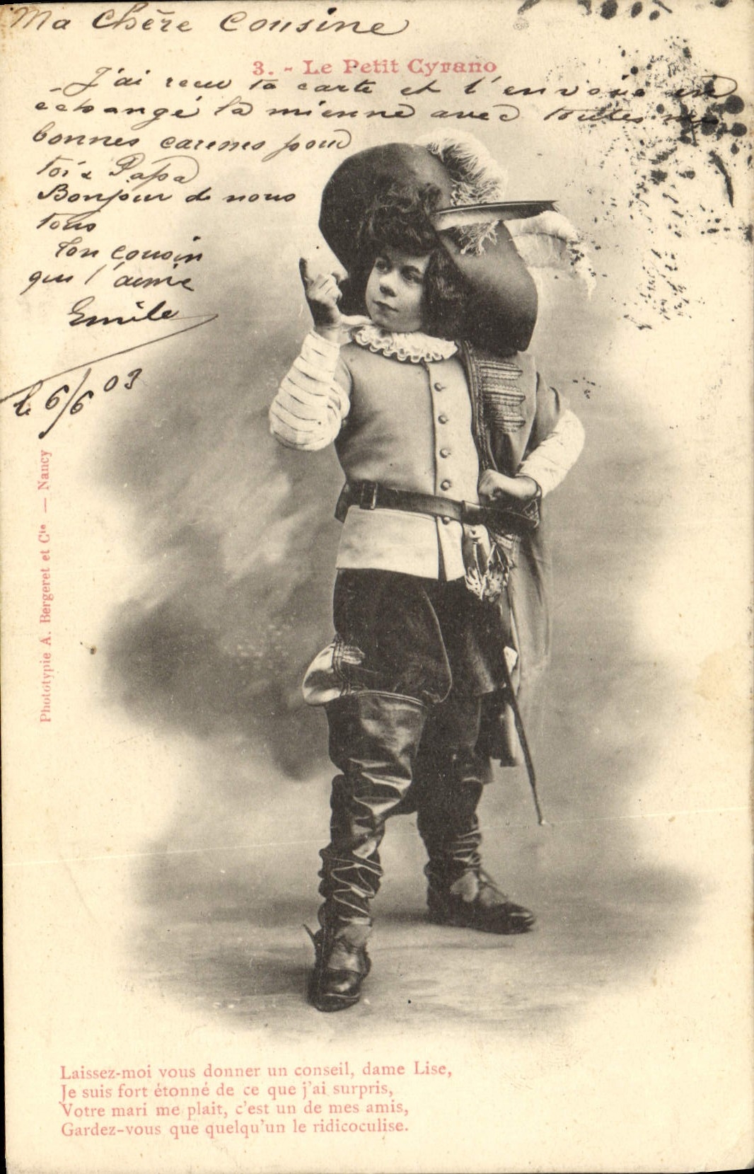 CPA Fantaisie Enfant Le petit Cyrano