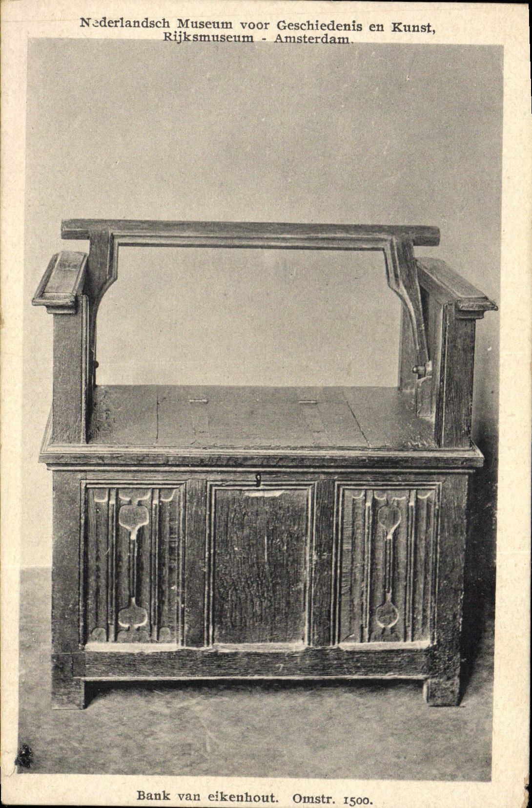 CPA Rijksmuseum Amsterdam Bank van eikenhout