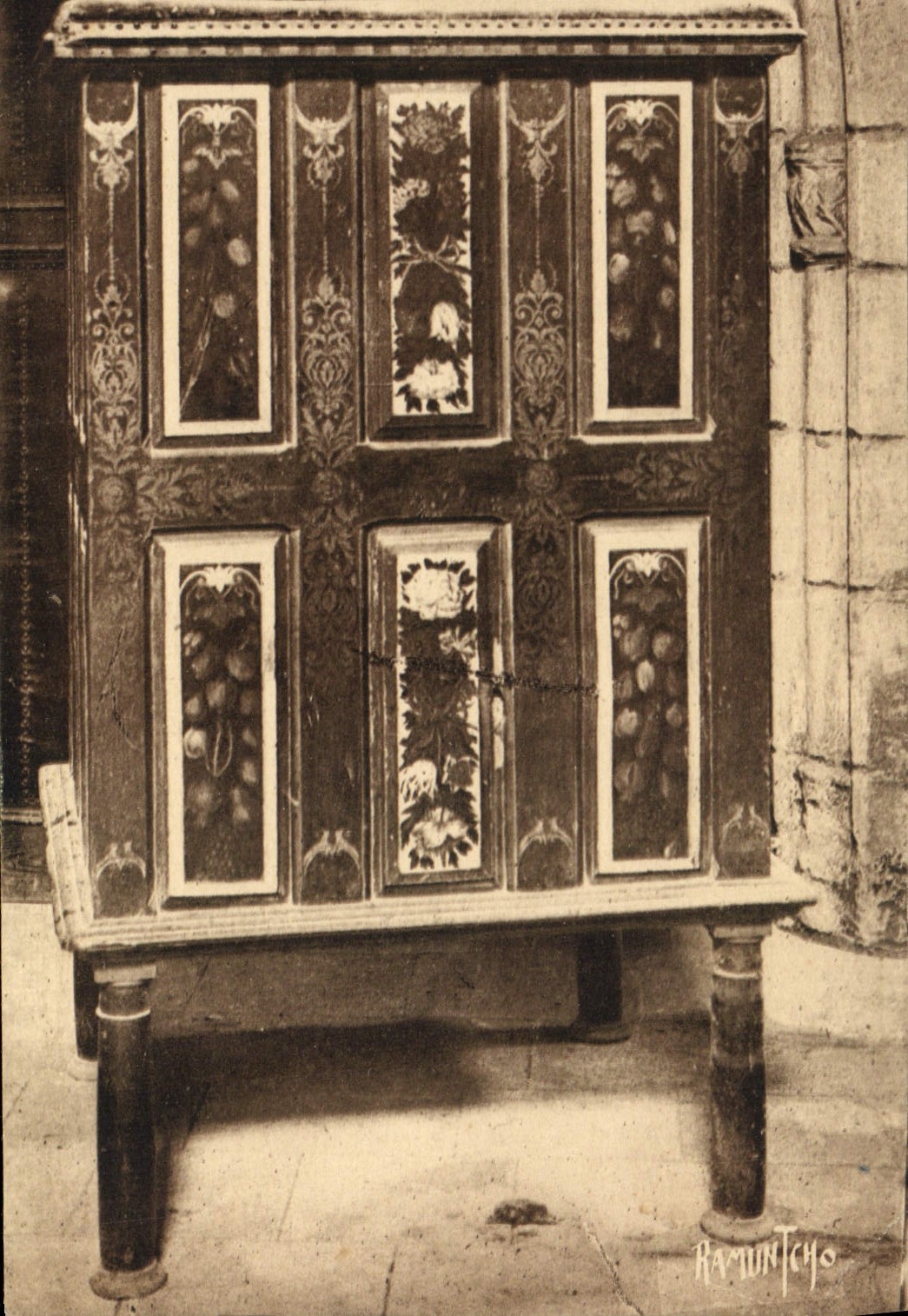 Postal Granitado de Lucon Vendée Cátedra del cardenal Richelieu