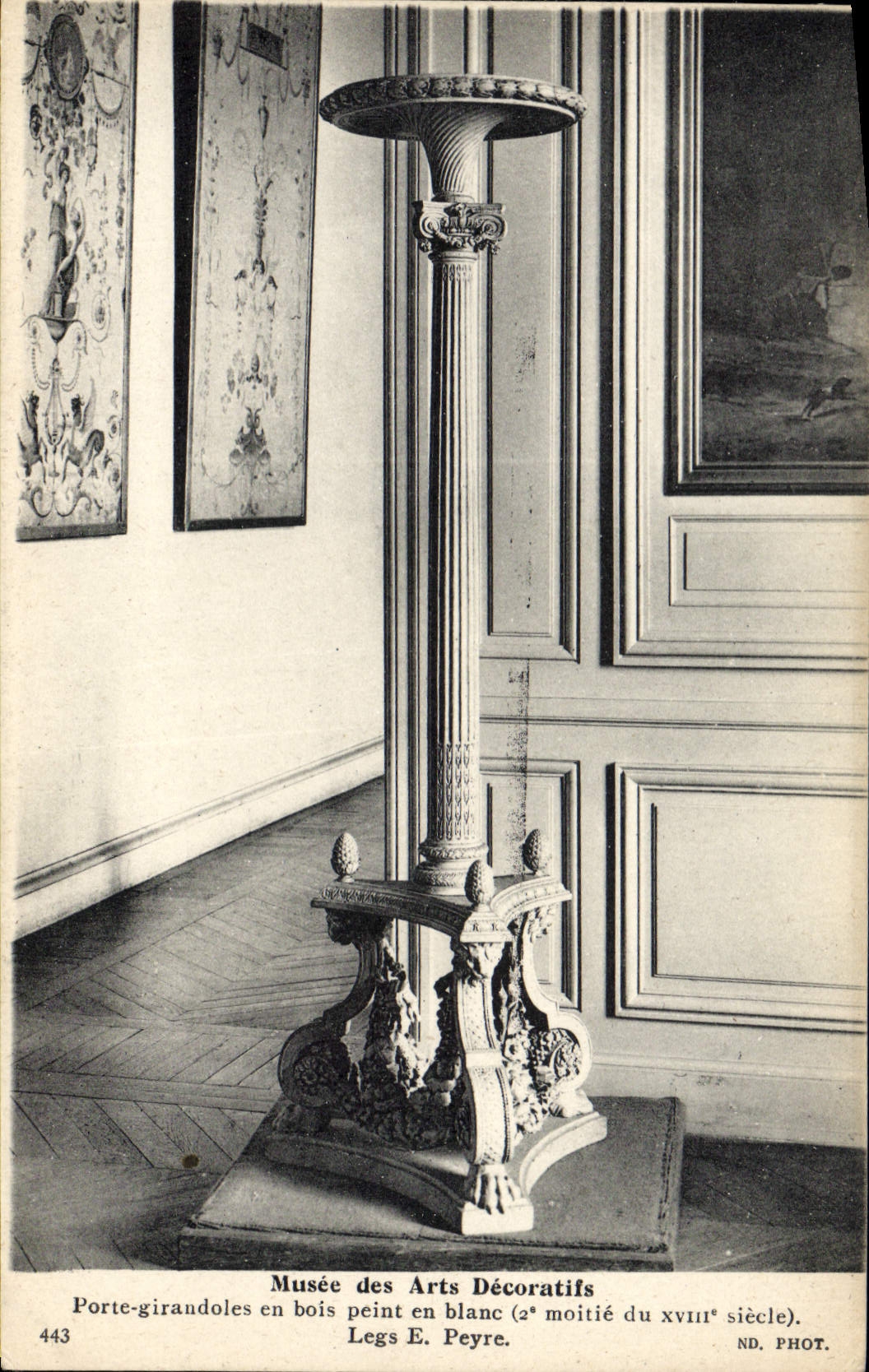 Postal Vagada de las Artes Decorativas Puerta girándulas en madera pinta a Peyre