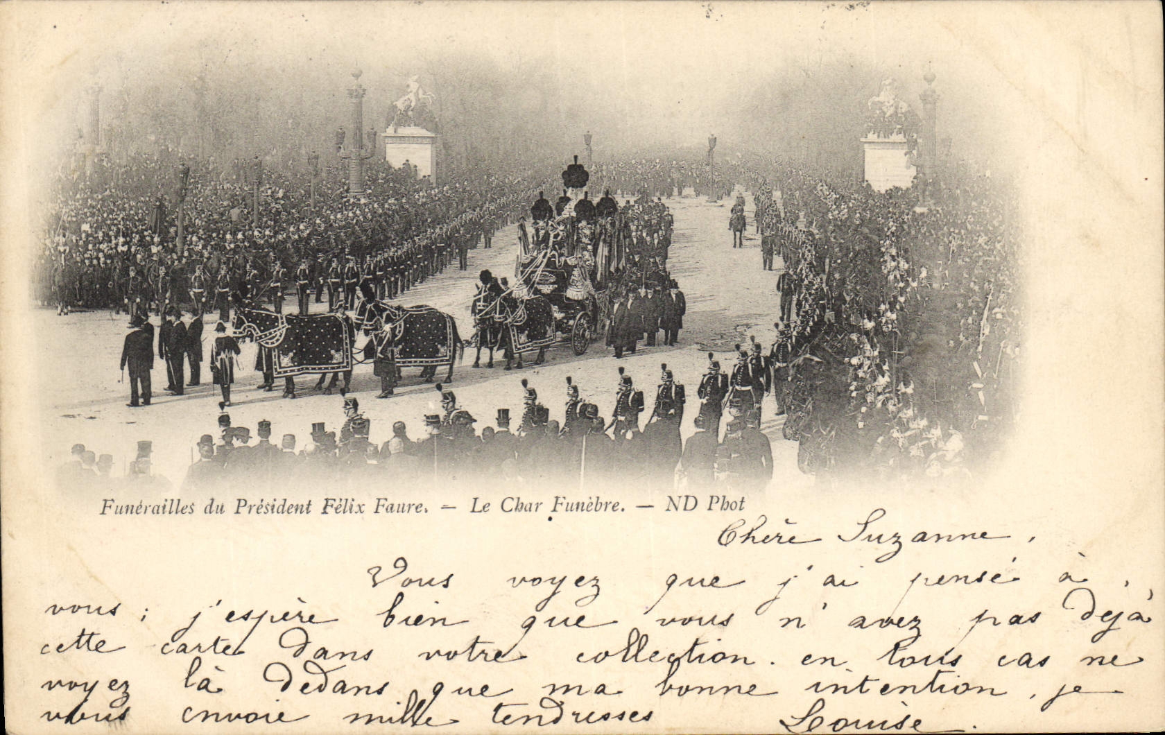 CPA Funerailles du President Felix Faure Le char funebre