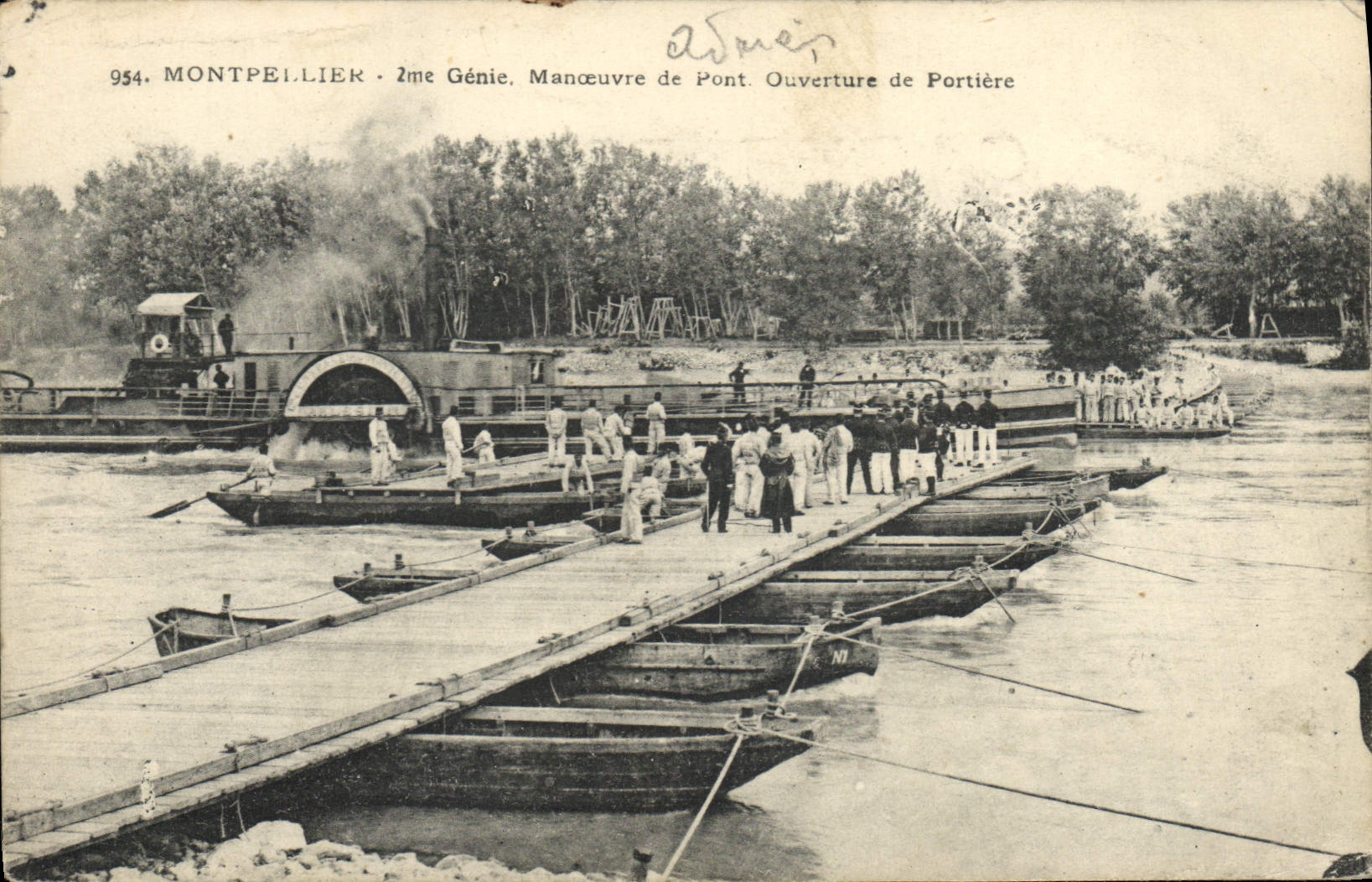 Postal Militaria Montpellier 2.o Ingeniería Maniobra de puente Apertura de puerta