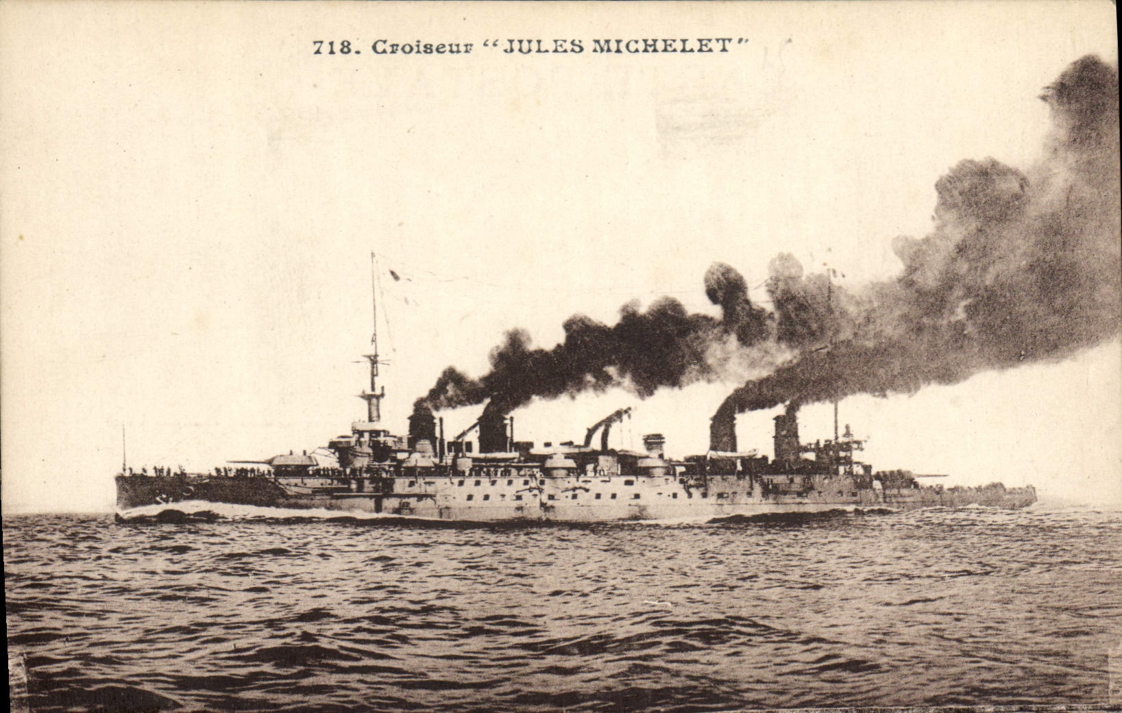 CPA Bateau Jules Michelet Croiseur